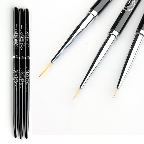 3Pcs Nail Art Brushes, Fcozpjk Nail Art Liner Brushes Set, Sizes 7/9/10mm Nail Design Brushes, Thin Striping Drawing Painting Pen for Gel Polish, ...