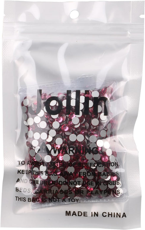 Jollin Glue Fix Crystal Flatback Rhinestones Glass Diamantes Gems for Nail Art Crafts Decorations Clothes Shoes(ss20 1440pcs, Rose)...