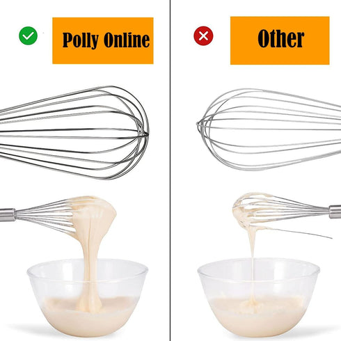 Stainless Steel Whisk Set, 3 Packs Balloon Whisk for Cooking, Whisking, Blending (8",10",12")...