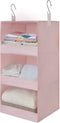 GRANNY SAYS 3-Shelf Hanging Closet Organizer, Collapsible Closet Hanging Shelves, Nursery Hanging Organizer, Pink, 29 ½" H X 12" W X 12" D, 1-Pack...