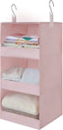 GRANNY SAYS 3-Shelf Hanging Closet Organizer, Collapsible Closet Hanging Shelves, Nursery Hanging Organizer, Pink, 29 ½" H X 12" W X 12" D, 1-Pack...