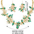 Aukmla Green Crystal Bridal Jewelry Set Gold Rhinestones Wedding Necklaces Earrings Sets Pearl Prom Costume Jewelry for Women and Brides...