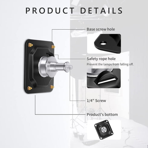 Neewer® Photography Photo Studio Video Wall Ceiling Mount 5/8" Stud with 1/4" Thread...