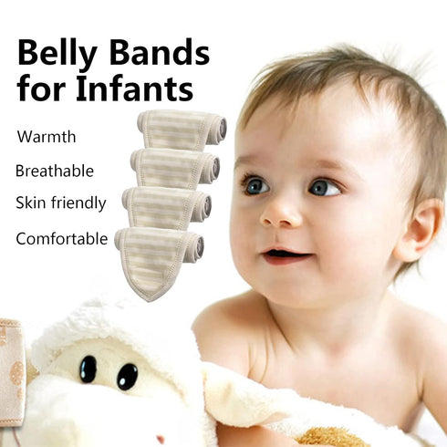 wonuu Baby Umbilical Cord Belt, Infant Belly Binder Hernia Care Navel Truss Support Newborn Warm Essential with Breathable Organic Cotton (4Pack-G...