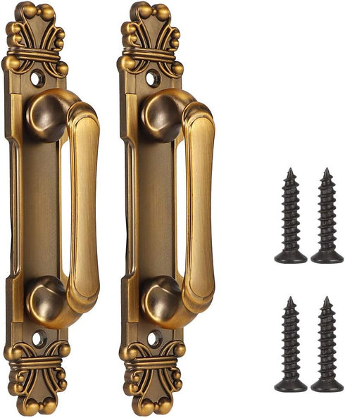Yosoo Cabinet Door Handle, 2Pcs/Set European Style Antique Zinc Alloy Door Pull Handle Cabinet Hardware Accessory...