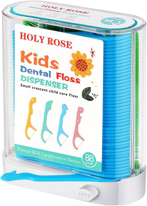 Kids Professional Dental Floss Picks Holy Rose Dental Flossers Dispenser Suitable for Teenagers,Children,Girls,Boys Unflavored Floss Sticks,Neat,H...