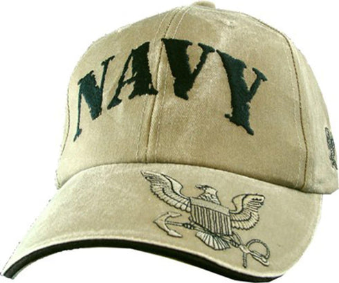 Eagle Crest U.S. Navy Embroidered Cap with Logo. Khaki...