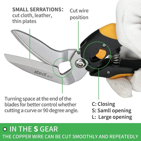 stedi 9-Inch Scissor Heavy Duty, All Purpose Scissors, Cardboard and Carpet Shears, TPR Handle, Extremely Sharp Blades with Finely Serrated -Easy ...