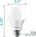 LUXRITE A19 LED Bulb 60W Equivalent, 3500K Natural White, 800 Lumens, Dimmable Standard LED Light Bulbs 9W, Enclosed Fixture Rated, Energy Star, E...