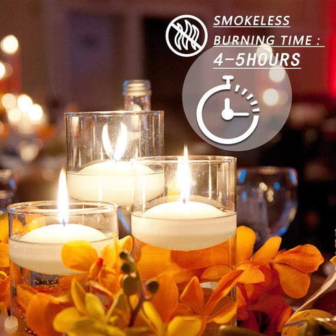 Set of 48 Unscented Floating Candles for Centerpieces, 2 Inch Small Floating Candles for Holiday, Weddings, Parties, Special Occasions and Christm...