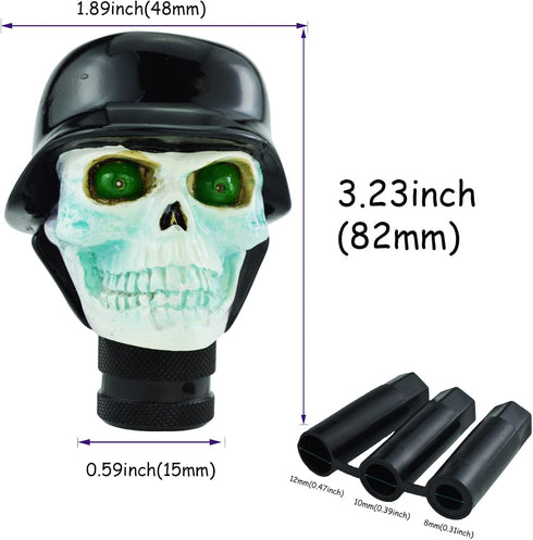 Skull Resin Vehicle Gear Handle Stick Knob Heavy Shiny Car Shifter Lever Head for Most Manual Automotive Vehicles (Black)...