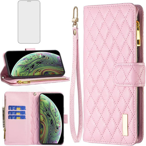 Asuwish Phone Case for iPhone Xs Max Wallet Cover with Tempered Glass Screen Protector and Leather Flip Credit Card Holder Stand Cell i X XR Xsmax...