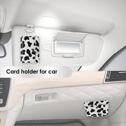 M-Plateau Phone Card Holder, Stick On with Snap Closure 3M Adhesive Leather Phone Wallet Work with iPhone 14 Case and Most Smartphones (Cow Print)...