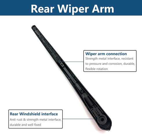 Rear Windshield Wiper Arm Blade Set for Chevy Equinox 2018-2020/ GMC Terrain 2018-2020/Chevy Bolt EV 2017-2020 Chevy Blazer 2019-2020/Buick Envisi...