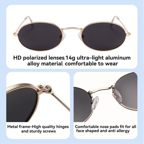 Dollger Oval Sunglasses for Women Vintage Metal Frame Glasses Anti Reflective Retro Eyeglasses Unisex...
