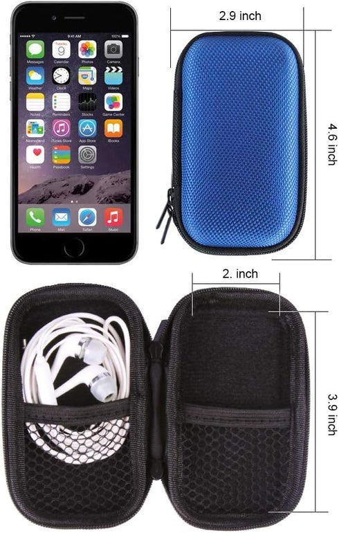 HOOTEK Hard Drive Hard Case, 2Pack Rectangle Shaped Portable Protection EVA Shockproof Earbuds Earphone Headset Headphone Carrying Cases with Zipp...