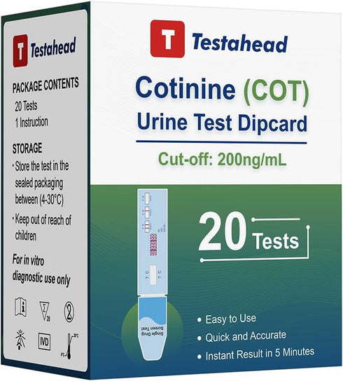 Nicotine Test Kit at Home?Accurate Results in 5 Minutes, 20 Individually Wrapped Pouches...