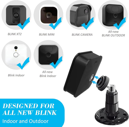 3Pcs Wall Mount Bracket for Blink Outdoor 3rd & 4th Gen, 360 Degree Adjustable Strong Adhesive Mount, 2 Ways Installation VHB Stick On or Screws, ...