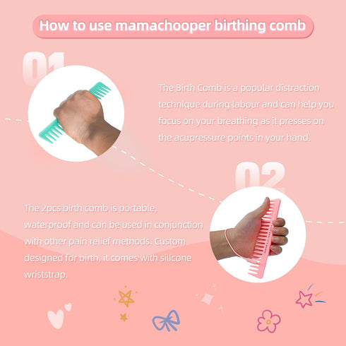 2pcs Labour/Birthing Comb for Labor Contraction and Delivery, Natural Pain Relief, Doula Tool for Pain Management and Anxiety for Pregnancy Women...
