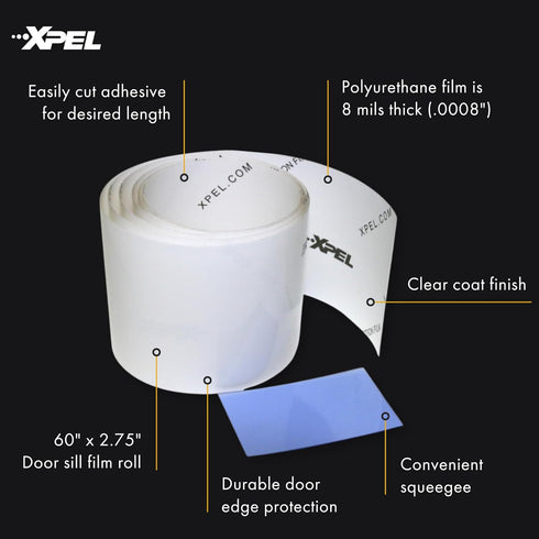 XPEL Clear Universal Door Sill Guard - 60" x 2.75" - Ultimate Protection for Car or Truck Door Sills against High Traffic and Damage, Easy to Inst...