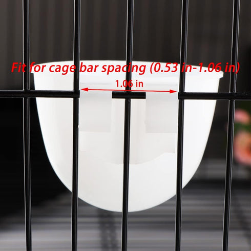 6 Pcs Mini Bird Food Bowl Feeder, Parrot Convenient Hanging Container, Plastic Pigeon Bird Cage Dish (White)...