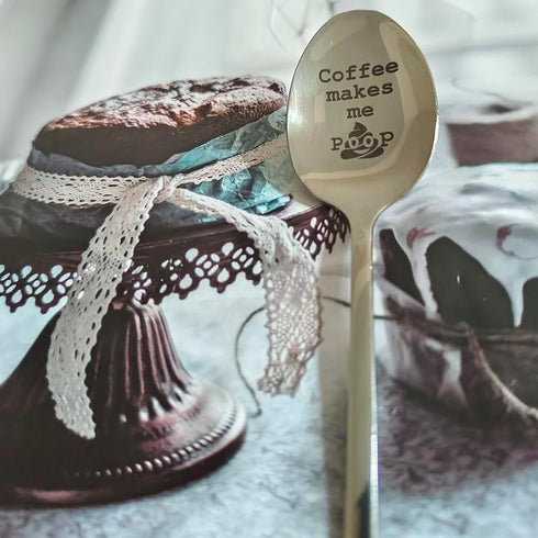 Coffee Spoons Gifts for Women Men Coffee Makes Me Poop Spoon for Dad Wife Coffee Lover Gift for Him Her Christmas Birthday Gifts for Coffee Lovers...