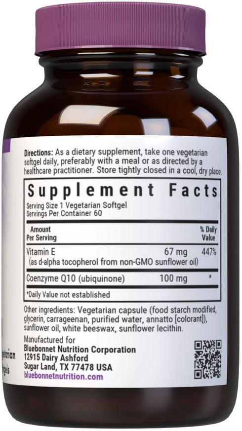 Bluebonnet CoQ-10 Vegetarian Softgels, 100 mg, 60 Count...