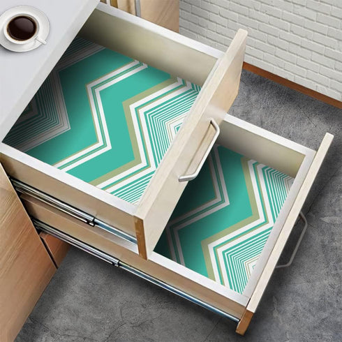 Y1332 Chevron Stripe Peel and Stick Wallpaper 17.7in x 9.8ft Vinyl Geometric Herringbone Self Adhesive Contact Paper Shelf Liner for Kids Room Fur...