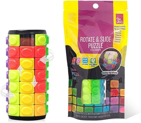 Magic 3D Puzzle Cube Rainbow Fidget Toys Cylinder Rotate Slide 7 Layers Educational Games for Kids Adults...