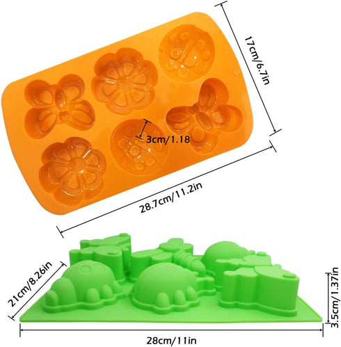 2 Pcs Insect shape Silicone Trays, SENHAI 6-Cavity 3D Dragonfly Butterfly Ladybug shape Cake Baking Molds, DIY Soap Handmade Muffin Biscuit Cookie...