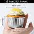 EUSOAR Aluminum Foil Silver Cupcake Liners, 50Pcs Disposable Muffin Liners, Baking Cups, Aluminum Cupcake Tip Pan Ramekin Holders, Little Pudding ...