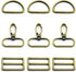 15Pcs Metal Swivel Snaps Hooks with D Rings and Tri-Glides Slide Buckles for Key Lanyard Purse Bag Straps Dog Collars DIY Sewing Hardware Craft (1...