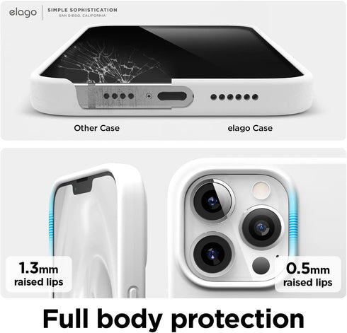 elago Compatible with iPhone 13 Pro Max Case, Liquid Silicone Case, Full Body Screen Camera Protective Cover, Shockproof, Slim Phone Case, Anti-Sc...