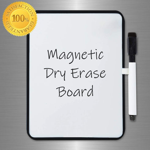 PTY Magnetic Dry Erase Board 6" x 8" with Magnetic Marker and 2 Magnets - Mini Whiteboard for School Locker, Fridge, Office, Home (Black Framed)...