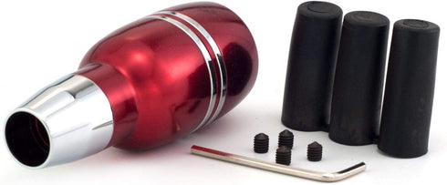 Push Button Car Knob Shifter Handle, Aluminum Alloy Gear Stick Shift Fit Most Automatic Transmissions, Red...