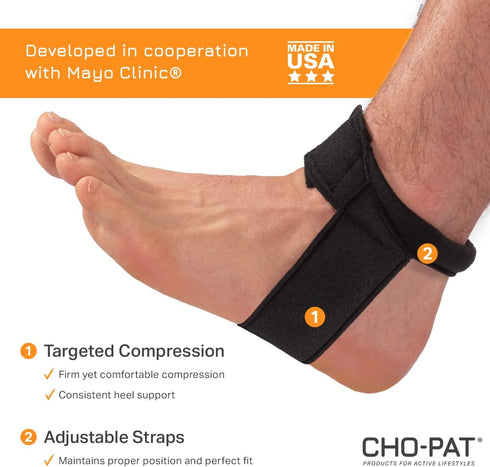 Cho-Pat Achilles Tendon Strap, Developed with Sports Medical Professionals at Mayo Clinic to Reduce Stress & Alleviate Achilles Tendonitis Pain, M...