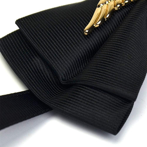 Men's Adjustable Bow tie Gold Metal Wings Chain Two Layer Neck Bowtie...