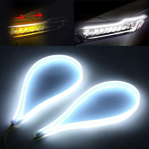 OPP ULITE Switchback Led Strip Light, Amber Turn Signal White DRL, 24 Inch Flexible Headlight Stirp Tube Lights (White Amber WYDT-60)...
