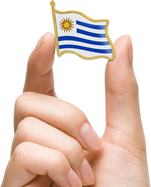 12/24/50/100Pcs Uruguay Flag Lapel Pins Bulk - Metal Uruguayan Brooch Badge Souvenir for Men Women Clothes Bags Hats...