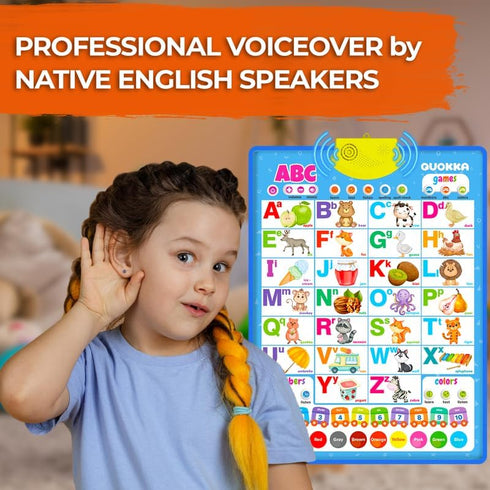 QUOKKA Educational Toys for Kids 5-7 Year Old - Vertical ABC Learning Wall Chart for Toddlers Age 3 4 6+ - Interactive Speech Therapy Poster Boy G...