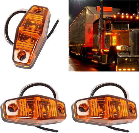 NEWSUN® 2Pcs of Amber DOT Approvaled Premium Clearance Lights, LED Trailer Side Marker Lights, Fender Marker Lights Waterproof, Ideal for Trailers...