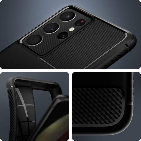 Spigen Rugged Armor Designed for Galaxy S21 Ultra Case (2021) - Matte Black...