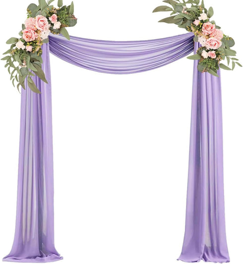Lavender Wedding Arch Draping Fabric 29" X 20FT Chiffon Fabric Sheer Drapes for Wedding Ceremony Arbor Party Handrail Stairs Swag Fabric Decoratio...