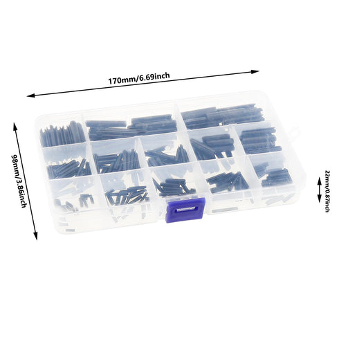 330PCS Slotted Spring Pin Combination Set Black GB879 Manganese Steel Split Expansion Pin for Industrial Manufacturing and Automotive Repair and E...