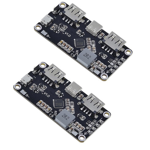 HiLetgo 2pcs IP5328P Dual USB Battery Fast Charge Module Bi-Directional 18W Fast Charging 3.7V to 5V 9V 12V Step Up Power Bank Board QC3.0 FCP AFC...