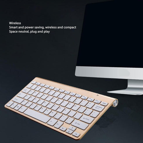 Wireless Keyboard and Mouse Combo, Compact Wireless Keyboard and Mouse Set, Ultra Thin Waterproof Keyboard Power Saving USB Mouse Set, for Compute...