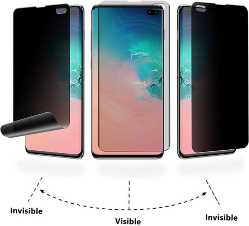 Galaxy S10 Plus Privacy Screen Protector, Self Healing Support Fingerprint Unlocking Full Coverage Flexible Film, 2-Way Anti Spy Nano Shield for S...