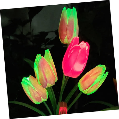 Tulip Lawn lamp Outside Solar Lights Outdoor Lawn Light Garden Stake Light Outdoor Light Ornament Solar Powered Lights Outdoor Lawn Solar Light Li...