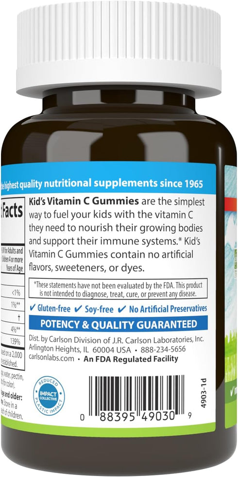 CARLSON LABS Kids Vitamin C Gummies, 60 CT...