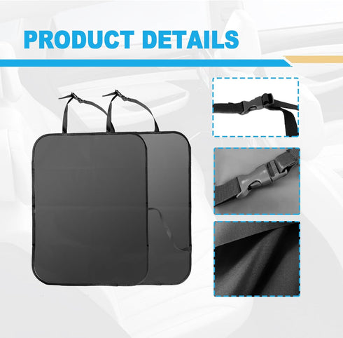 2 Pack Car Kick Mats Back Seat Protector, Seat Back Protector for Vehicles to Protect from Dirt, Mud and Scratches, Fits Most SUVs and Vans, Water...